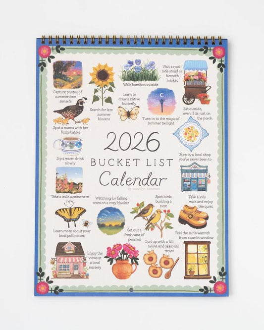 2026 Bucket List Calendar | 9x12 inch Calendar