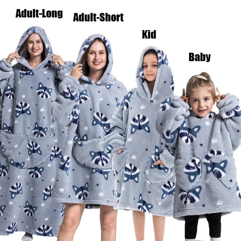 Extra-Long Oversized Sherpa Hoodie Blanket