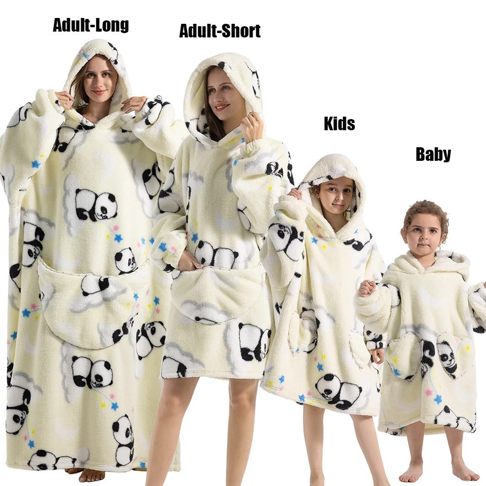 Extra-Long Oversized Sherpa Hoodie Blanket