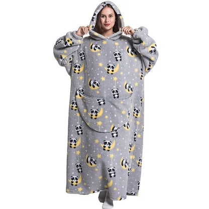 Extra-Long Oversized Sherpa Hoodie Blanket